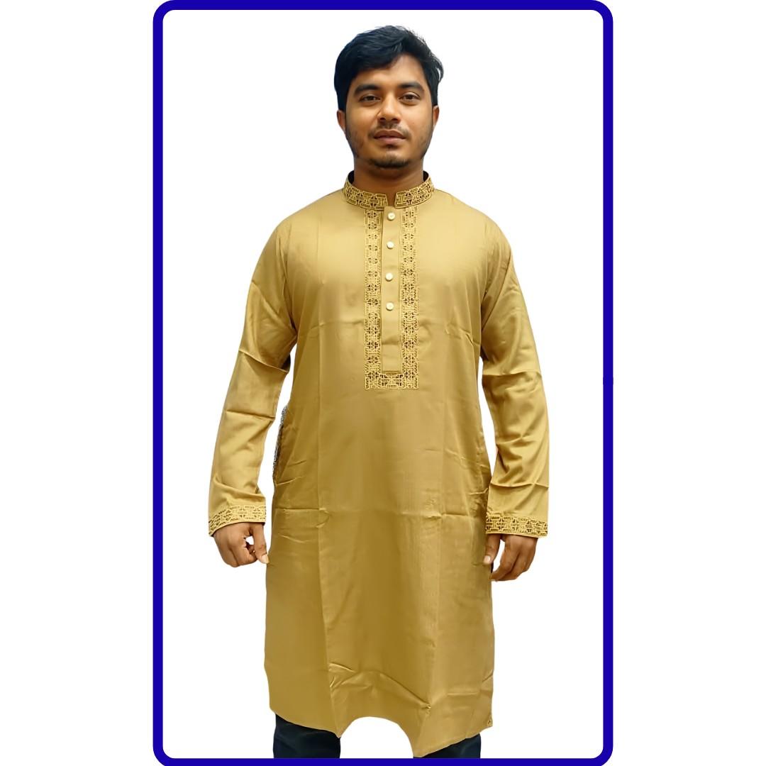 Biscos Cotton Golden Colour Panjabi thumbnailImage