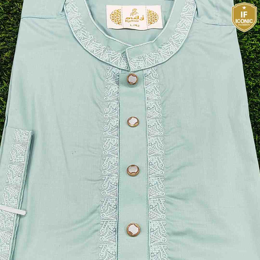 Mint Green Pakistani Peshwari Cotton  backViewImage