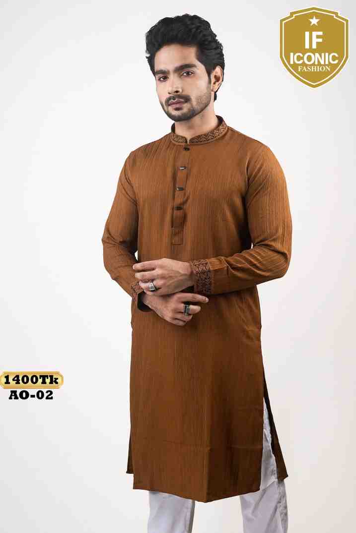 Slim-Fit Panjabi in Brown Color thumbnailImage