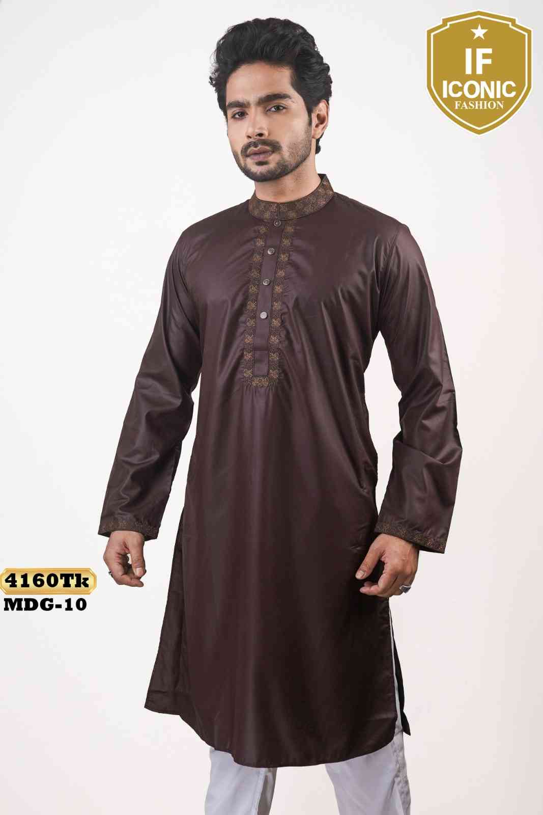 Chocolate Color Pakistani Peshwari Cotton Panjabi thumbnailImage