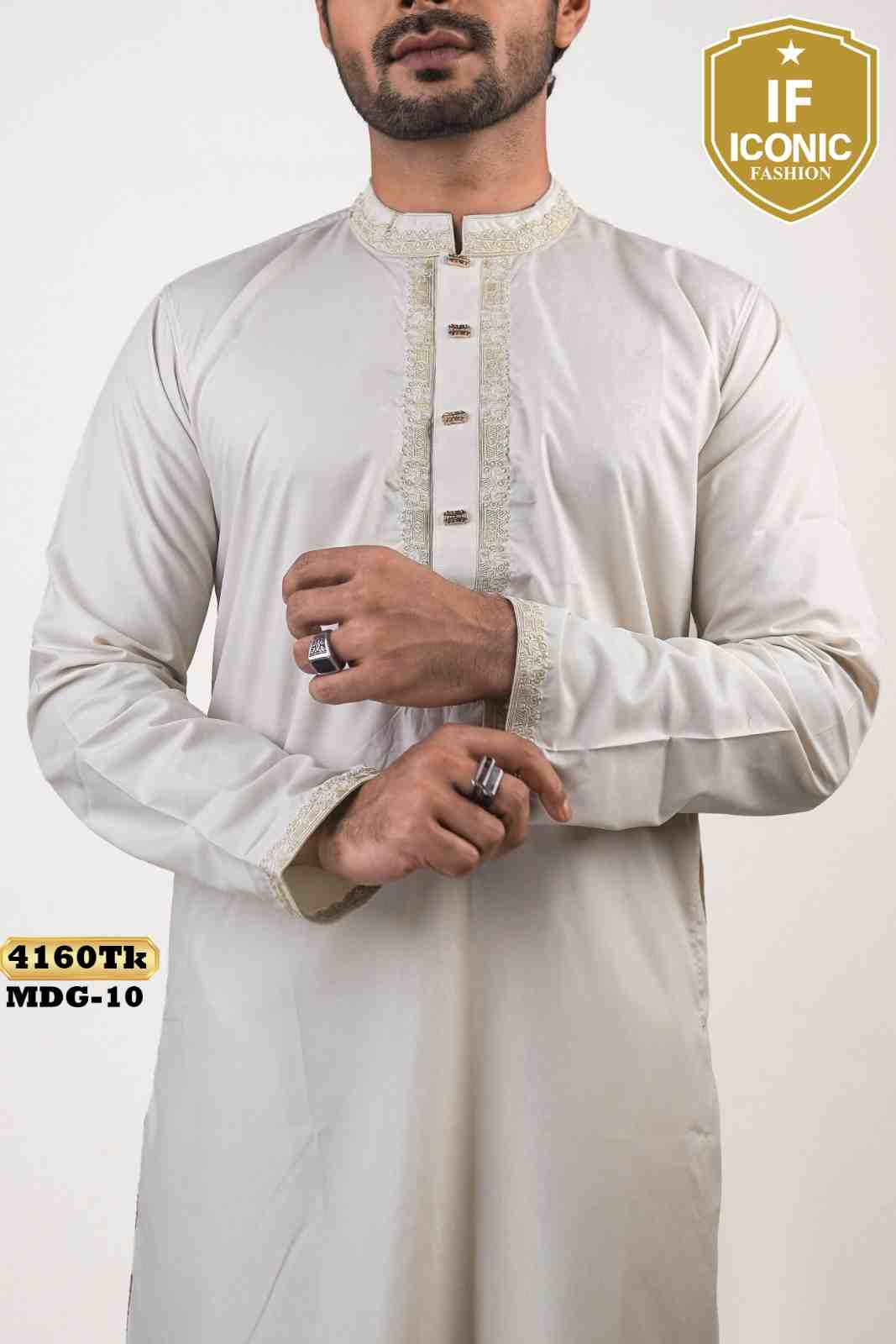 Premium Pakistani Peshwari Style Cotton Panjabi for Men backViewImage