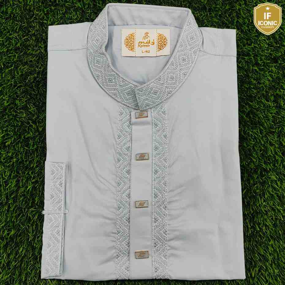 Light Grey Pakistani Peshwari Cotton Panjabi thumbnailImage