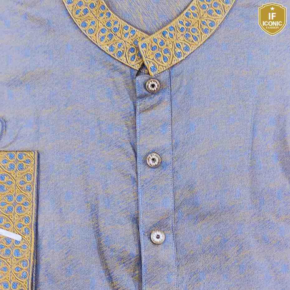 Elegant Indian Cotton Madrasi Panjabi backViewImage