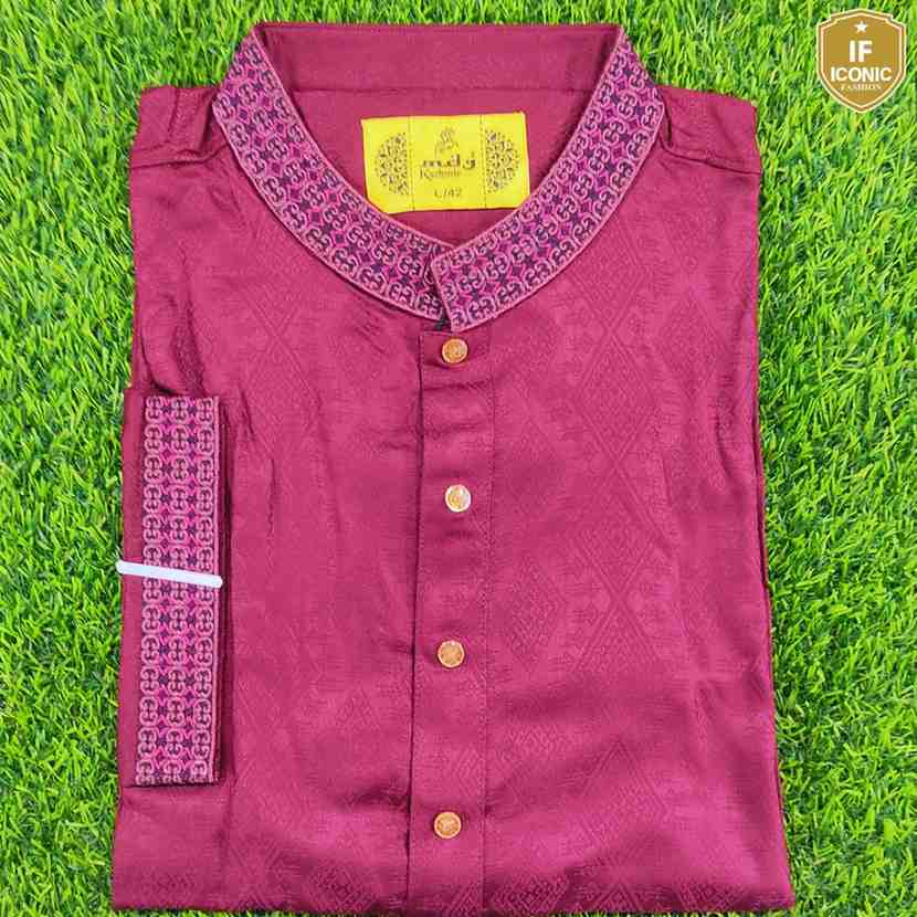 Premium Indian Cotton Madrasi Design Panjabi thumbnailImage